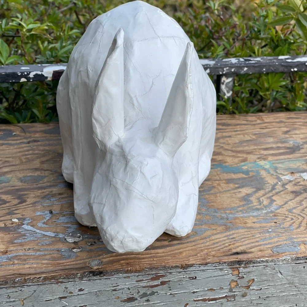 Crate & Barrel paper mache bunny rabbit Spring Easter Decor